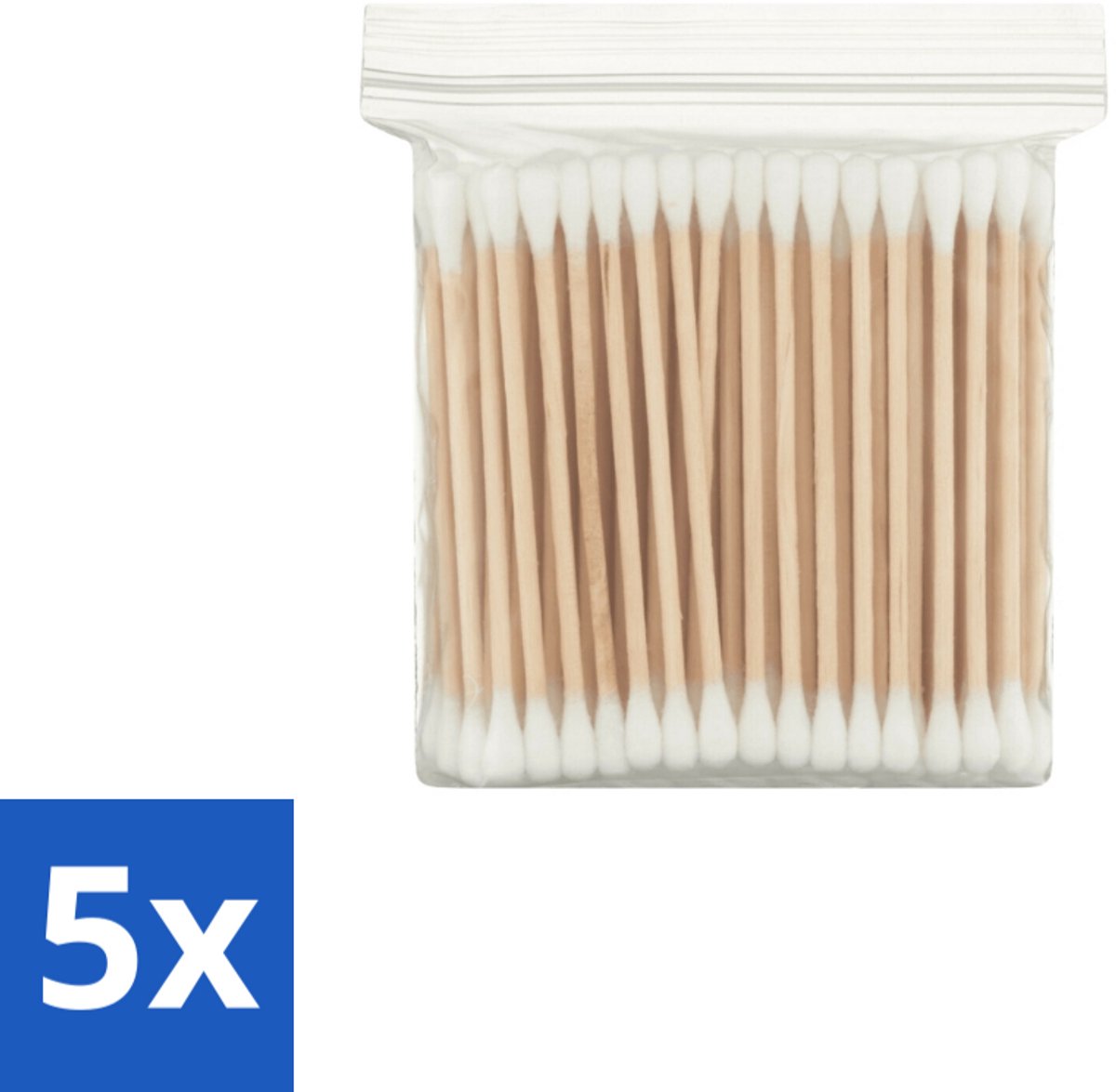 5 x Wattenstaafjes – Hout – Verzorgend – Duurzaam - Wattenstaafjes Hout - Oorverzorging - Hygiëne - Houten Wattenstaafjes - Milieuvriendelijk