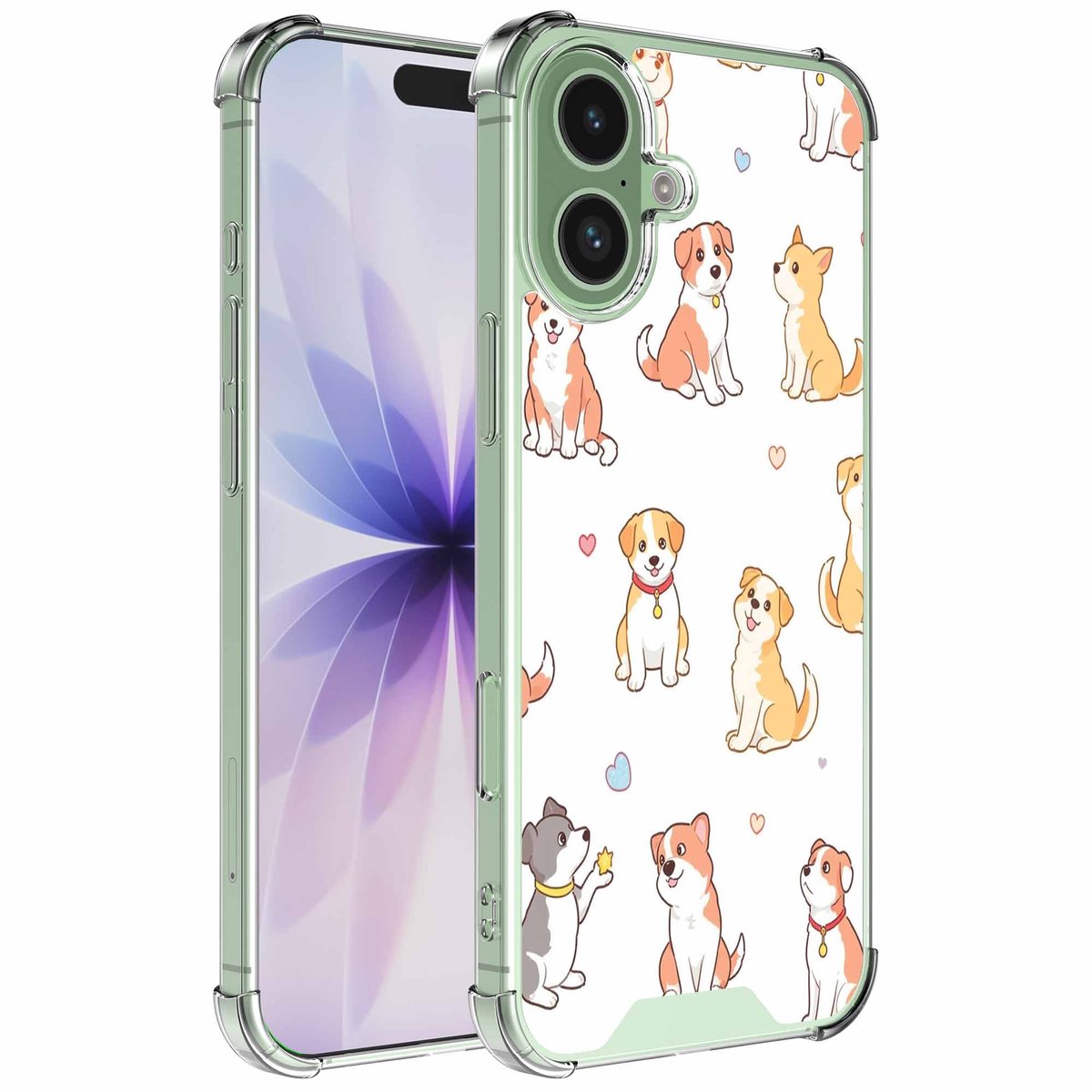 Smartphonica Geschikt voor iPhone 17 Telefoonhoesje met Honden opdruk - Draadloos op te laden - Shockproof Siliconen TPU Strong Case - Sterk Schokbestendig Telefoonhoesje geschikt voor iPhone 17