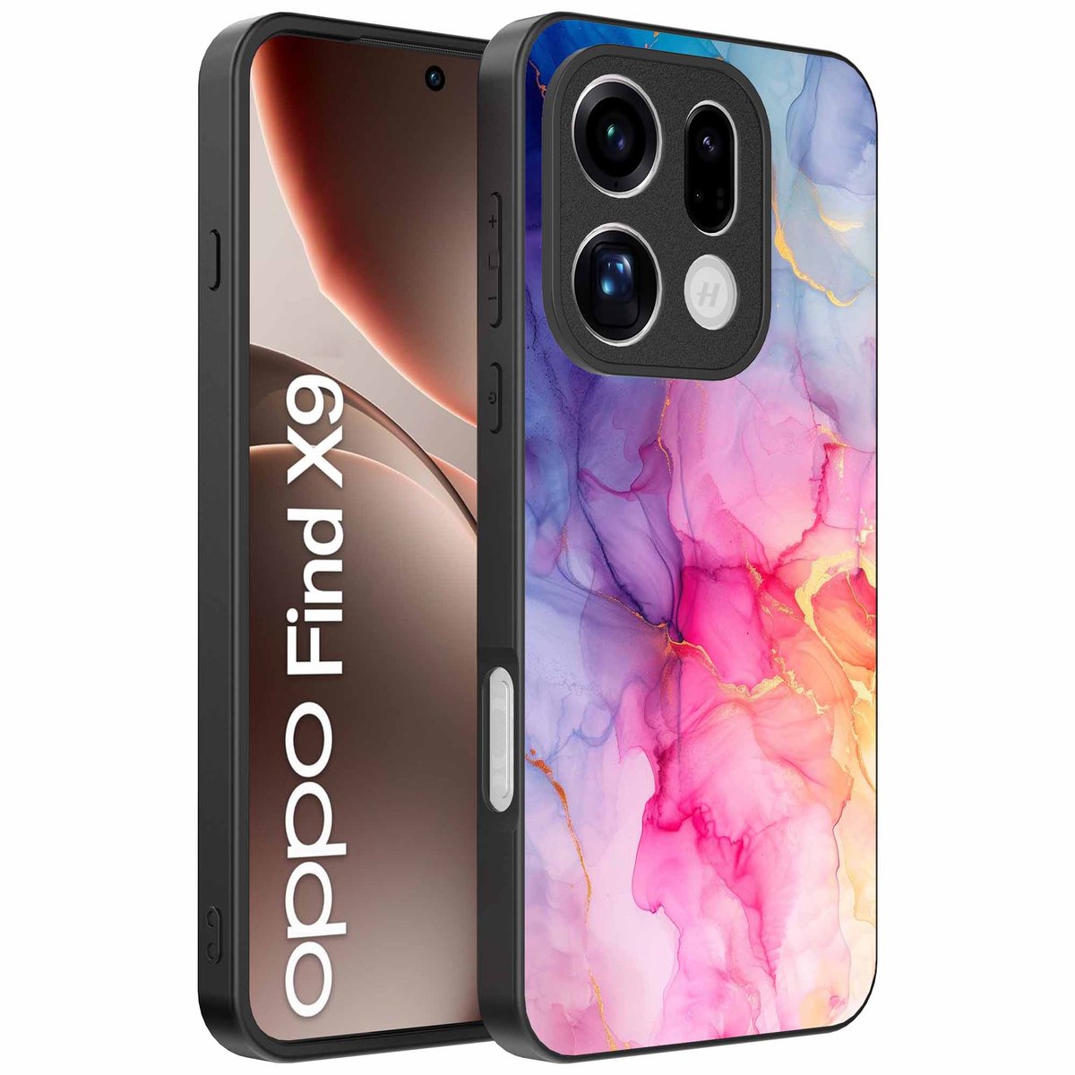 Geschikt voor Oppo Find X9 Telefoonhoesje met marmeropdruk - TPU backcover case marble design - Regenboog - Smartphonica geschikt voor Oppo Find X9