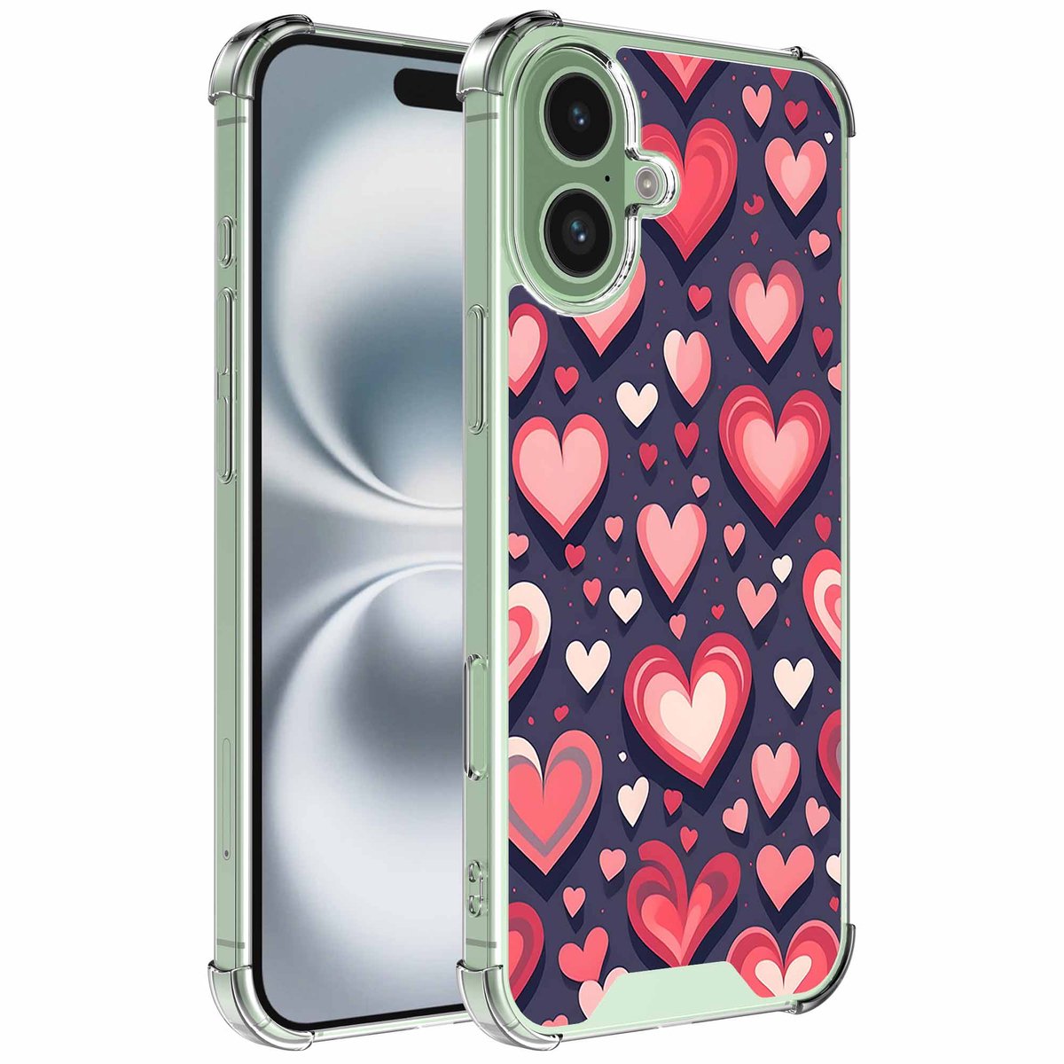 Smartphonica Geschikt voor iPhone 16 Plus Telefoonhoesje met Liefdes Love opdruk - Draadloos op te laden - Shockproof Siliconen TPU Strong Case - Sterk Schokbestendig Telefoonhoesje geschikt voor iPhone 16 Plus