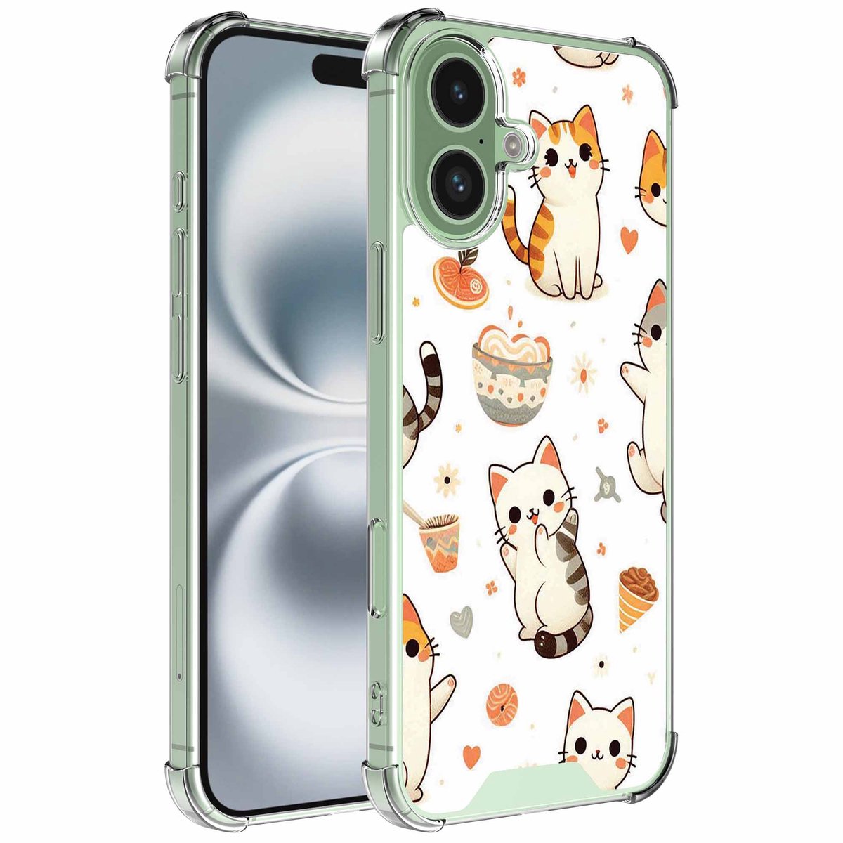 Smartphonica Geschikt voor iPhone 16 Plus Telefoonhoesje met Katten opdruk - Draadloos op te laden - Shockproof Siliconen TPU Strong Case - Sterk Schokbestendig Telefoonhoesje geschikt voor iPhone 16 Plus