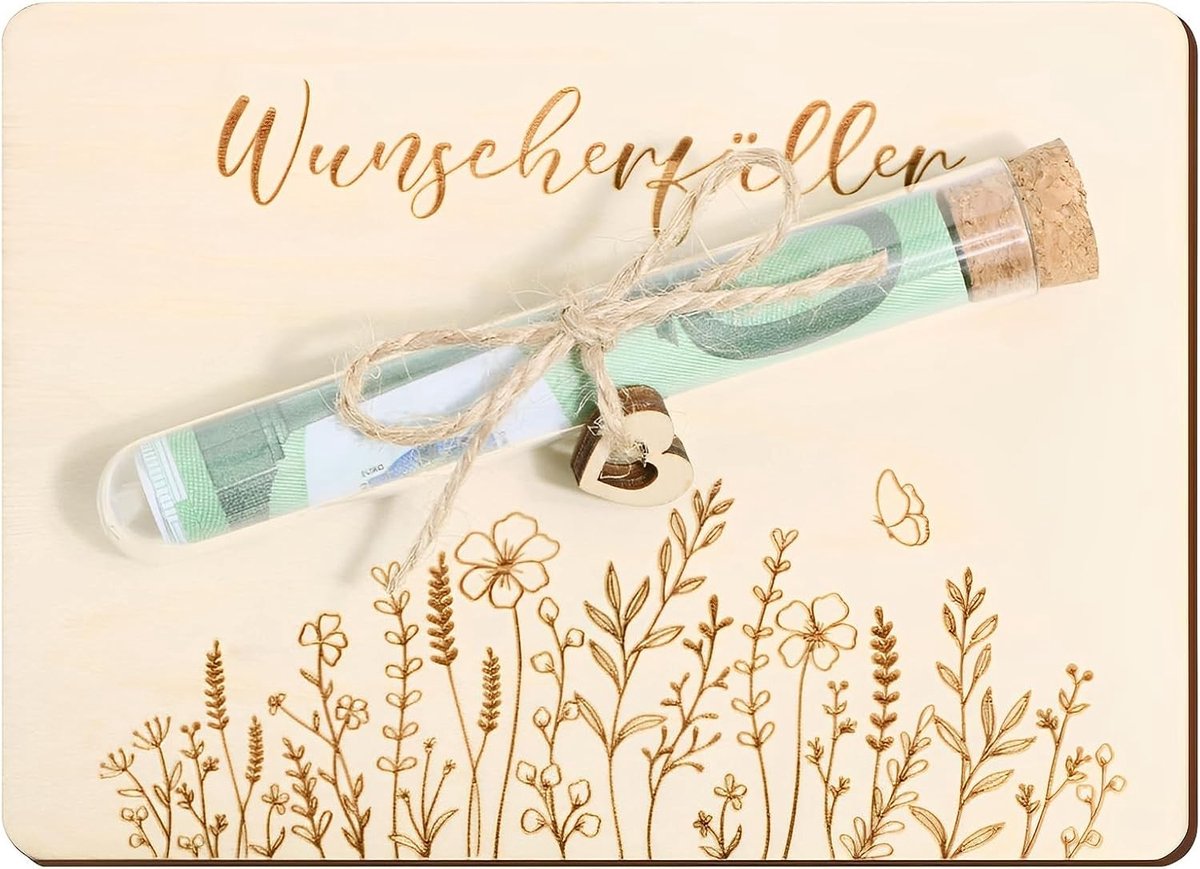 Kwalitatieve Geld Cadeauverpakking met Testbuis, Envelop en Jute Touw voor Bevestiging, Verjaardag, Bruiloft en Kerstmis