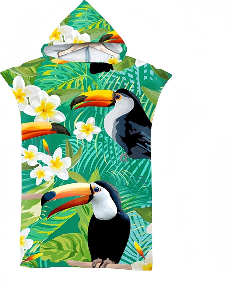 Hooded Strandhanddoek voor Volwassenen - Poncho, Verandertas en Badcape voor Zwemmen en Surfen - 75x110cm, Ideaal voor Wetsuit Verandering en Strandgebruik