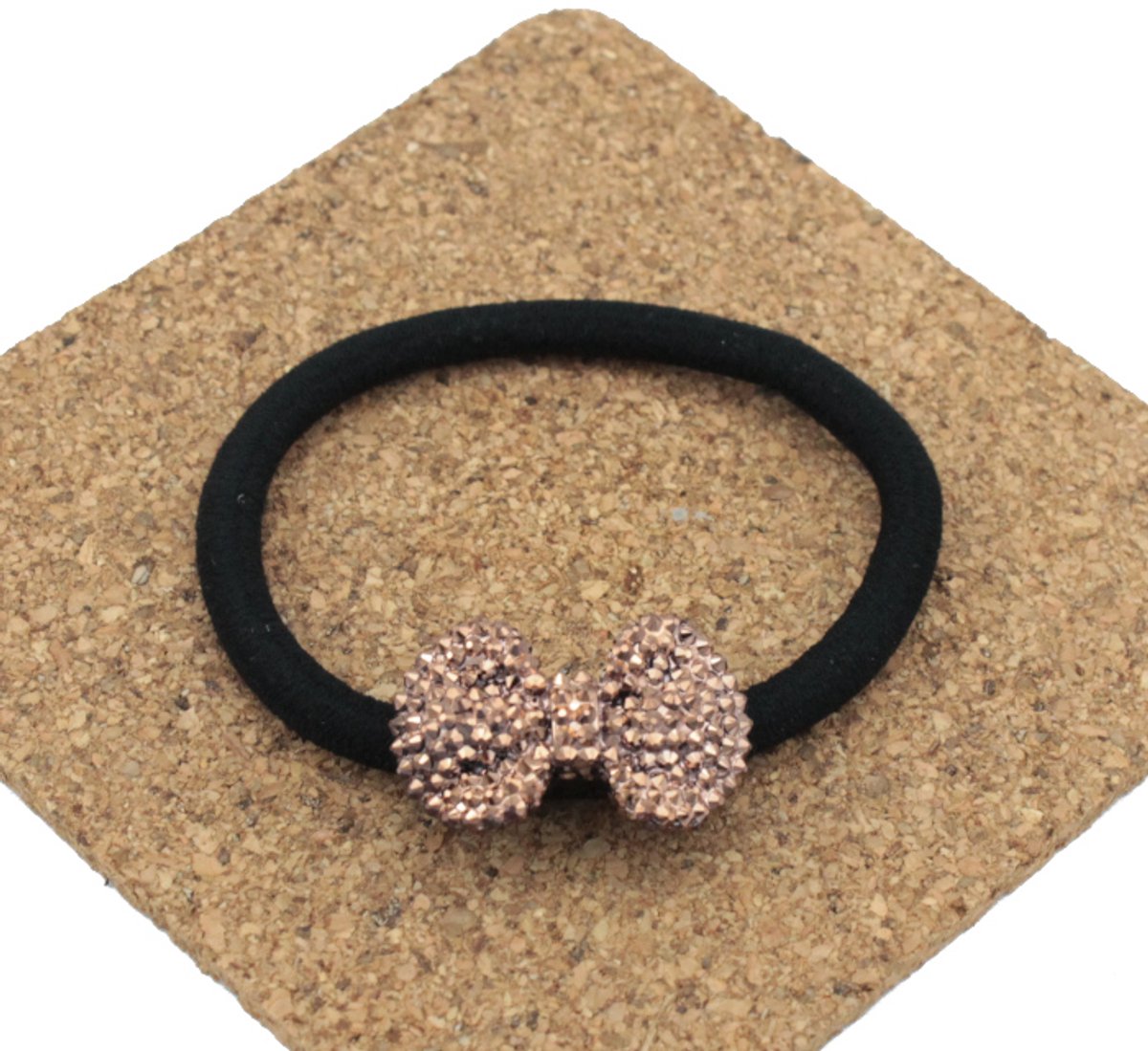 Grote Haarscrunchie met Strik - Shine Donker Goud