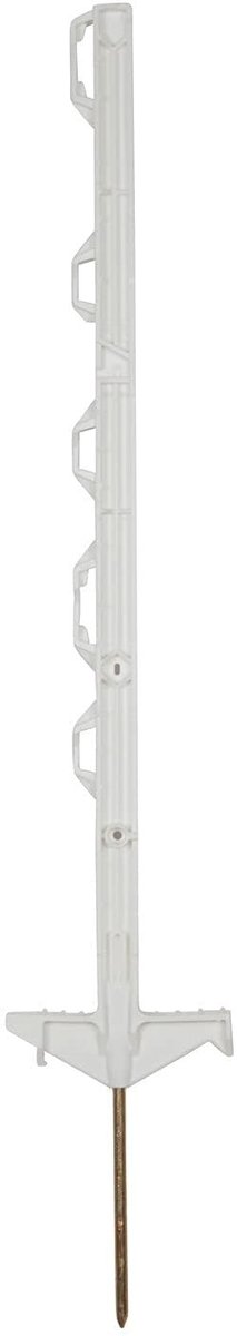 Elzusha - Kunststof Tuinhek Palen 5 Stuks, Hoogte 71 cm Wit
