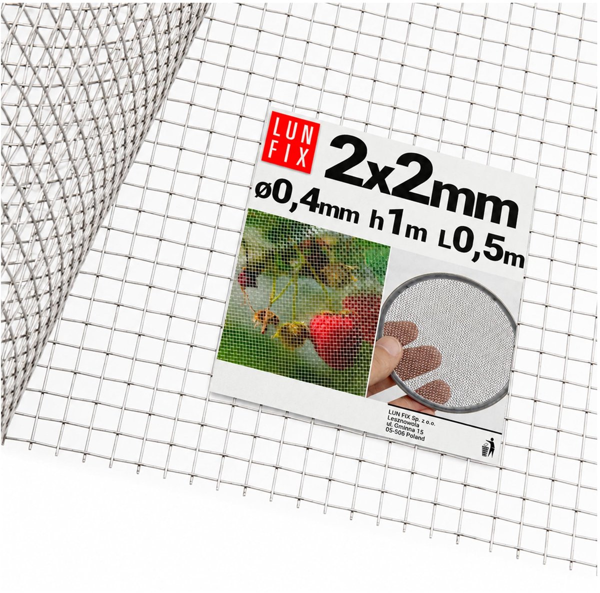 Elzusha - Gaas 2 x 2 mm - 1 x 0.5 m - Voor Filtertoepassingen