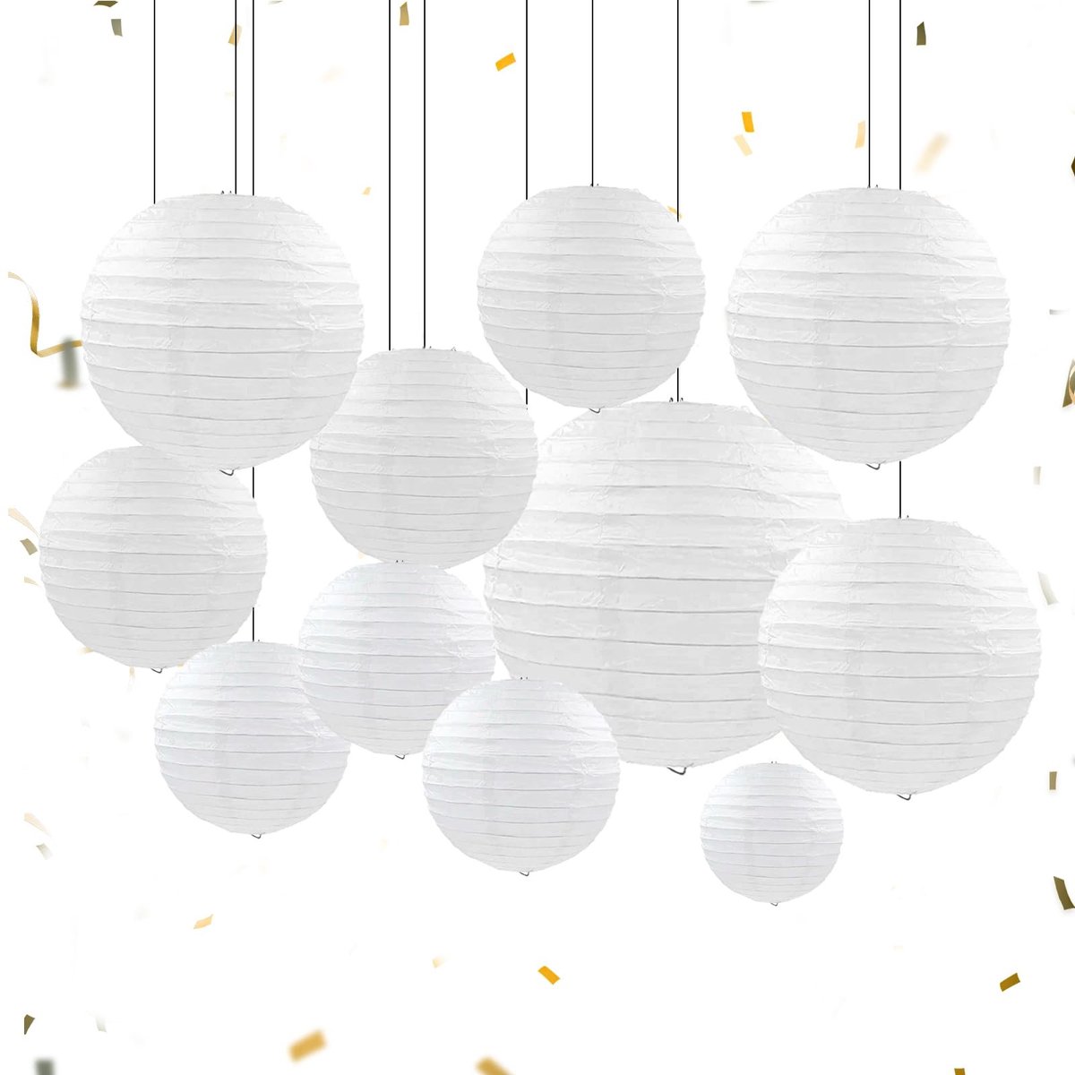 Elzusha - Set van 30 Witte Papieren Lantaarns voor Decoratie