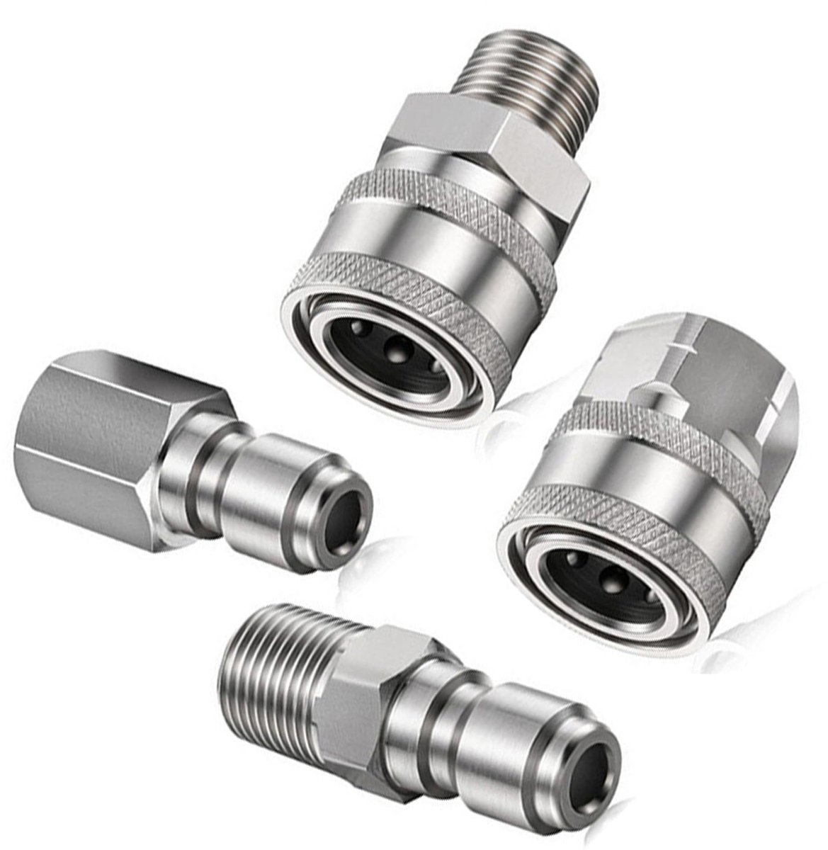 Elzusha - Set van 4 Snelle Koppelingen voor Hogedrukreiniger 1/4 Inch