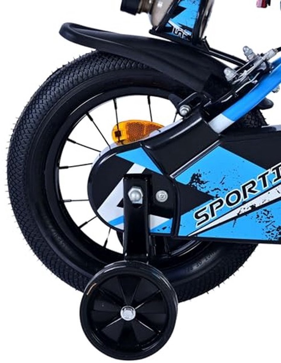 Elzusha - Sportivo Kindfiets - 12 Inch - Blauw/Zwart met Twee Handremmen