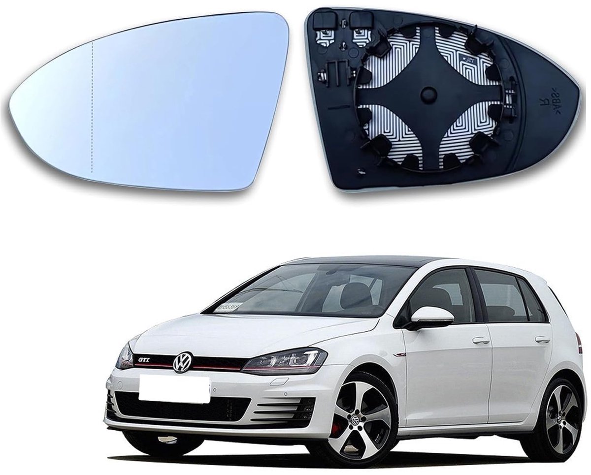 Elzusha - Vervangende Spiegelglas Links voor VW Golf MK7 - Verwarmd en Asferisch