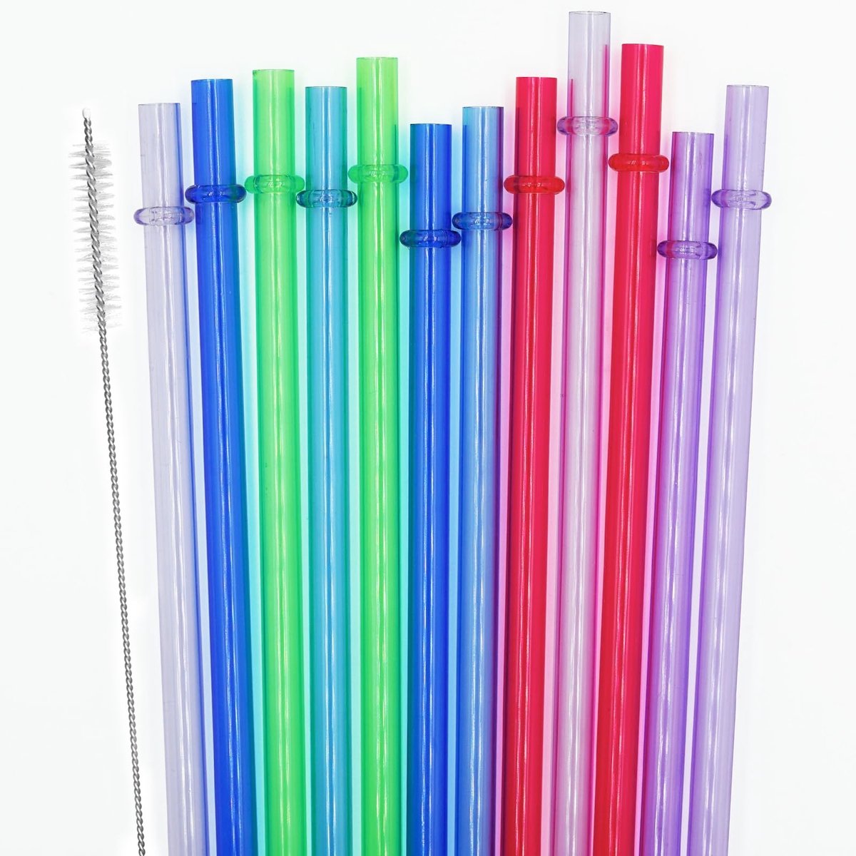 Elzusha - Set van 24 Herbruikbare Plastic Rietjes voor Dranken