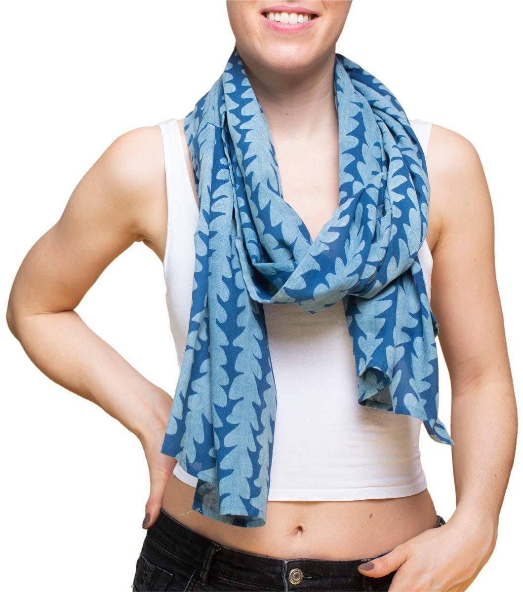 Indigo Scarf van 100% Katoen met Traditionele Patronen