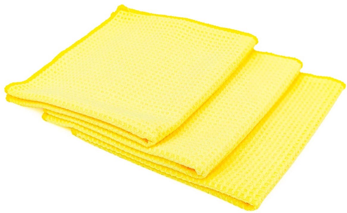 Elzusha - Microvezel Wafelweefhanddoeken voor Venster en Glas (3-Pack)