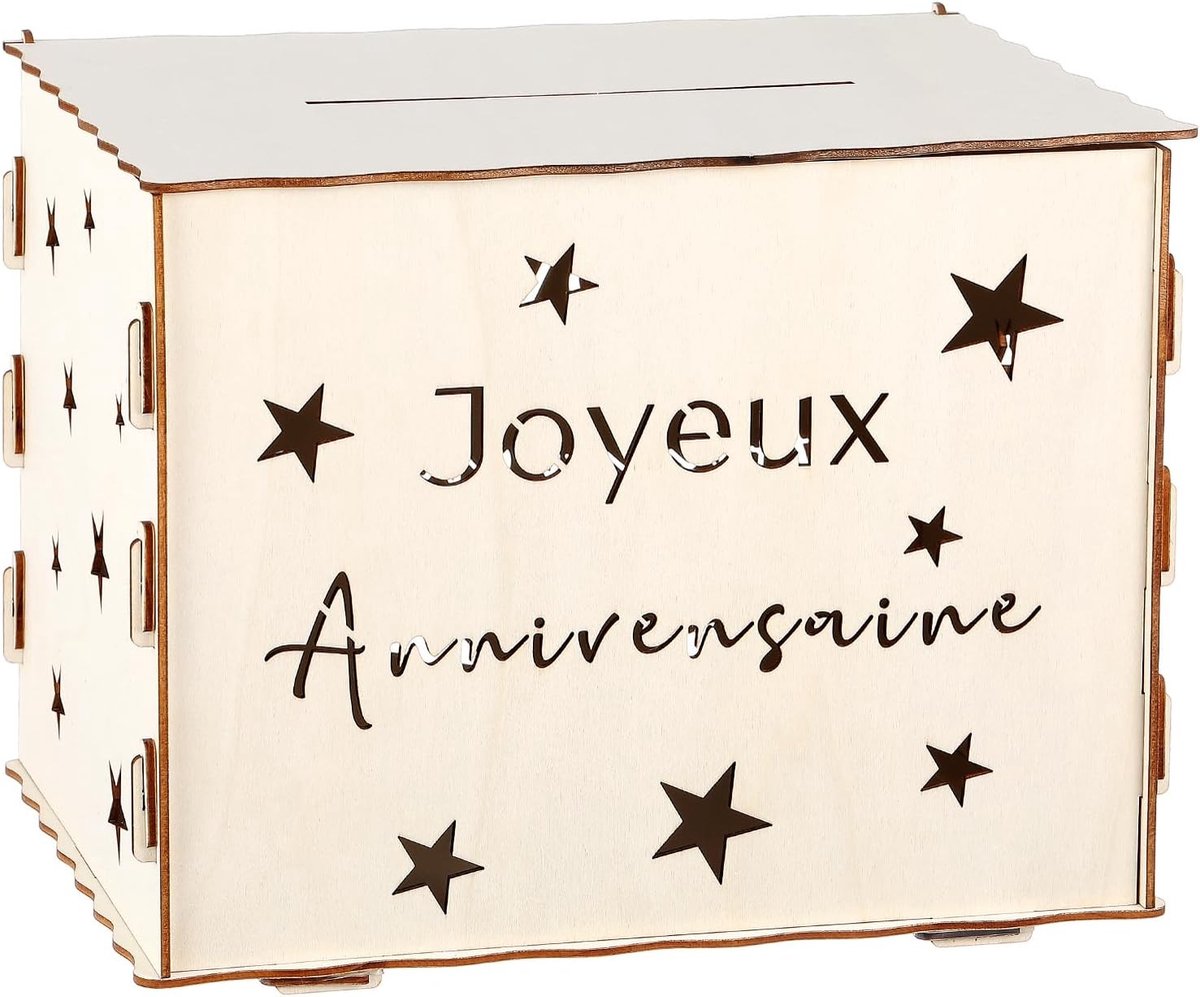 Houten Geldbox voor Verjaardagen en Doopfeesten - Decoratieve Gift Box voor Bruiloften, Kaarten en Enveloppen
