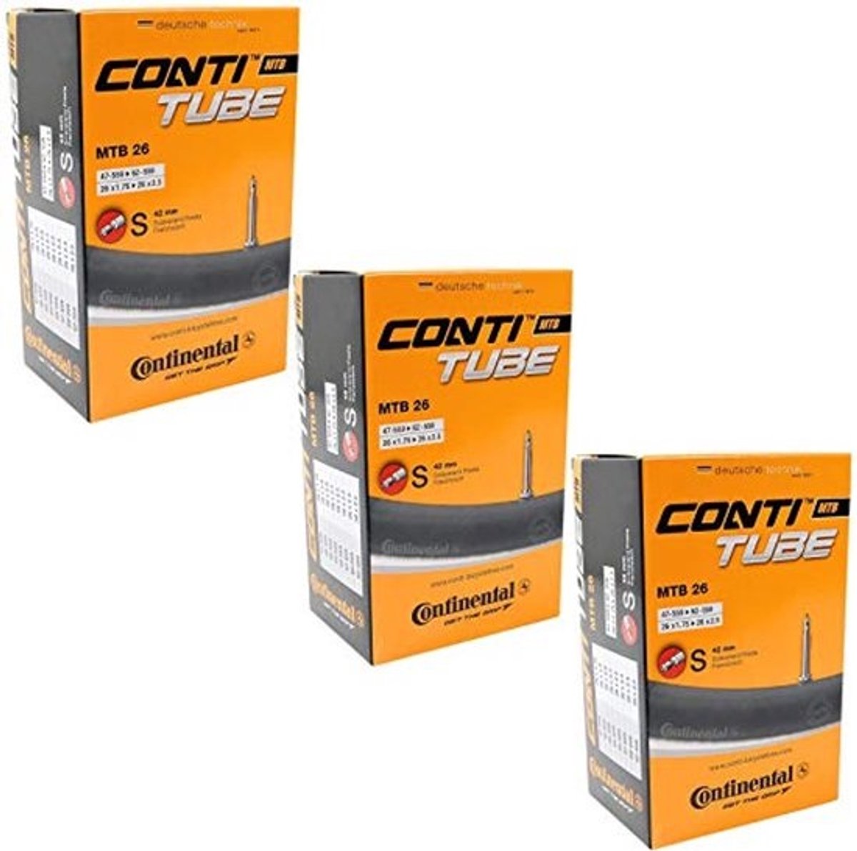 26" x 1,75-2,5 mountainbike binnenbanden met 42 mm Presta ventiel - set van 3