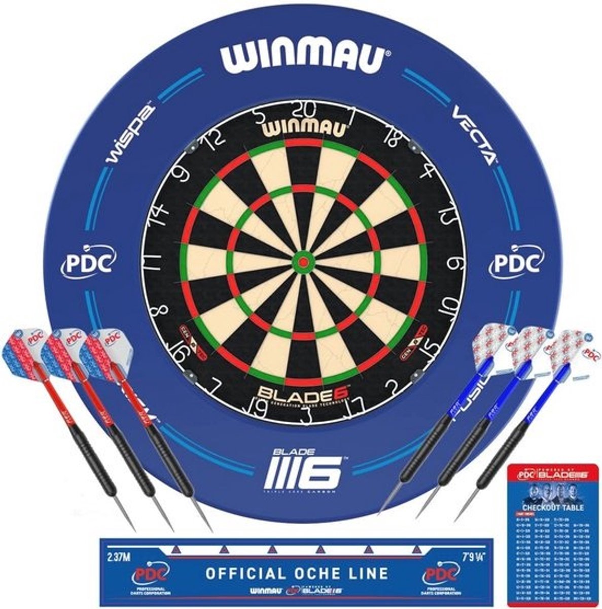 Professionele Dartboard Surround Set met Blade 6 en Precisiedarts