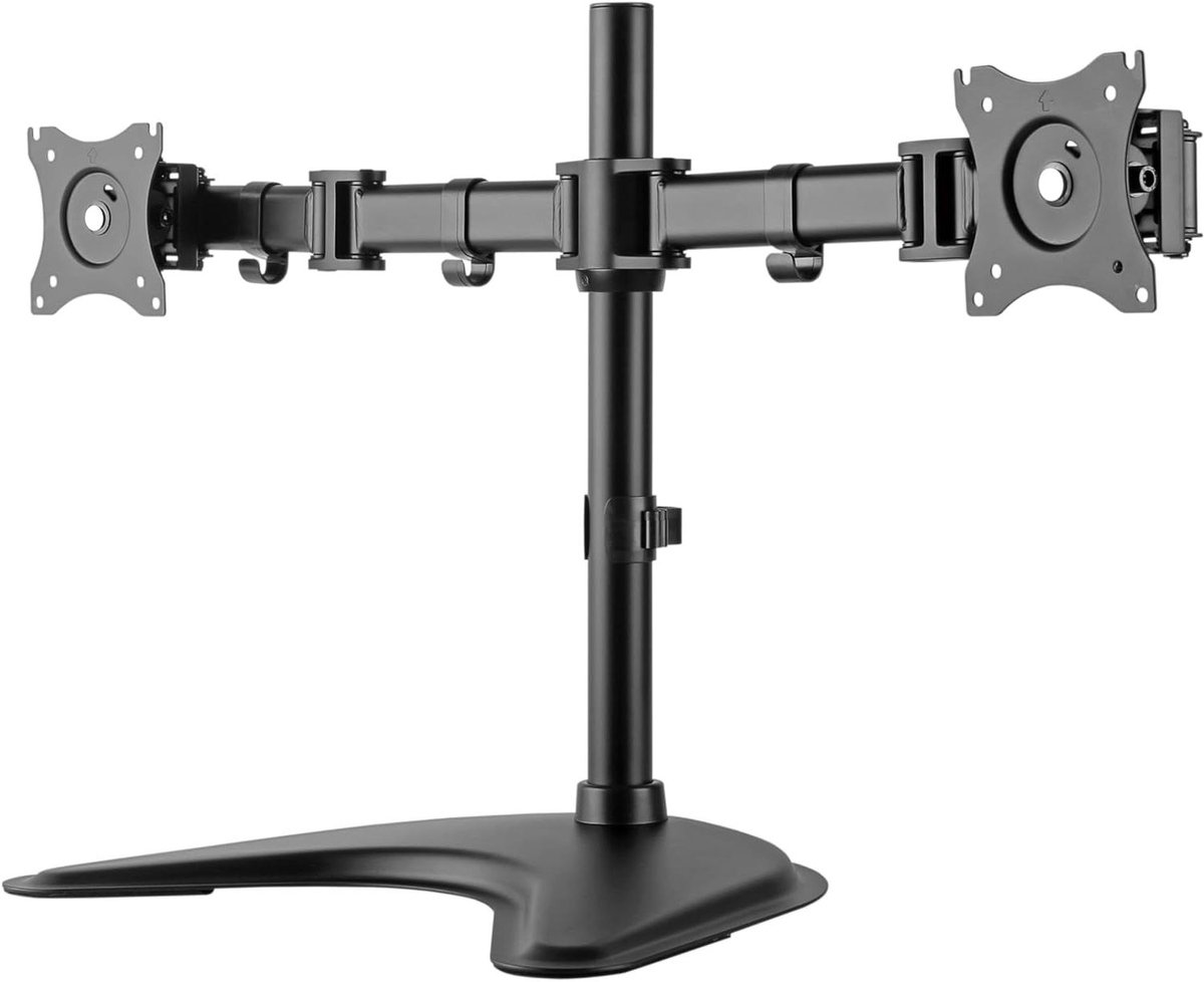 Monitorstandaard - Bureauhouder - Ergonomisch werken - Dubbele monitor arm - 30-69 cm - Zwart