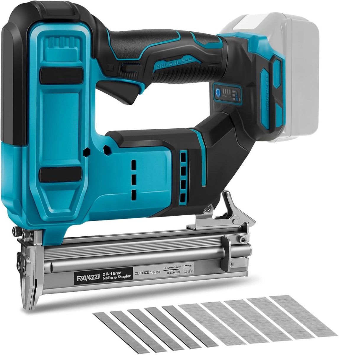 Krachtige 18V 2-in-1 Accu Spijkerpistool en Nietpistool voor Houtbewerking met 500 Spijkers en 500 Klemmen voor DIY Projecten