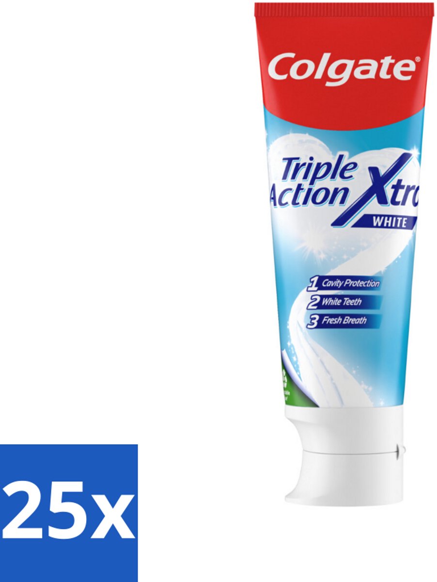 Colgate Tandpasta Triple Action Xtra White 75 ml - Bulkverpakking - 25 stuks