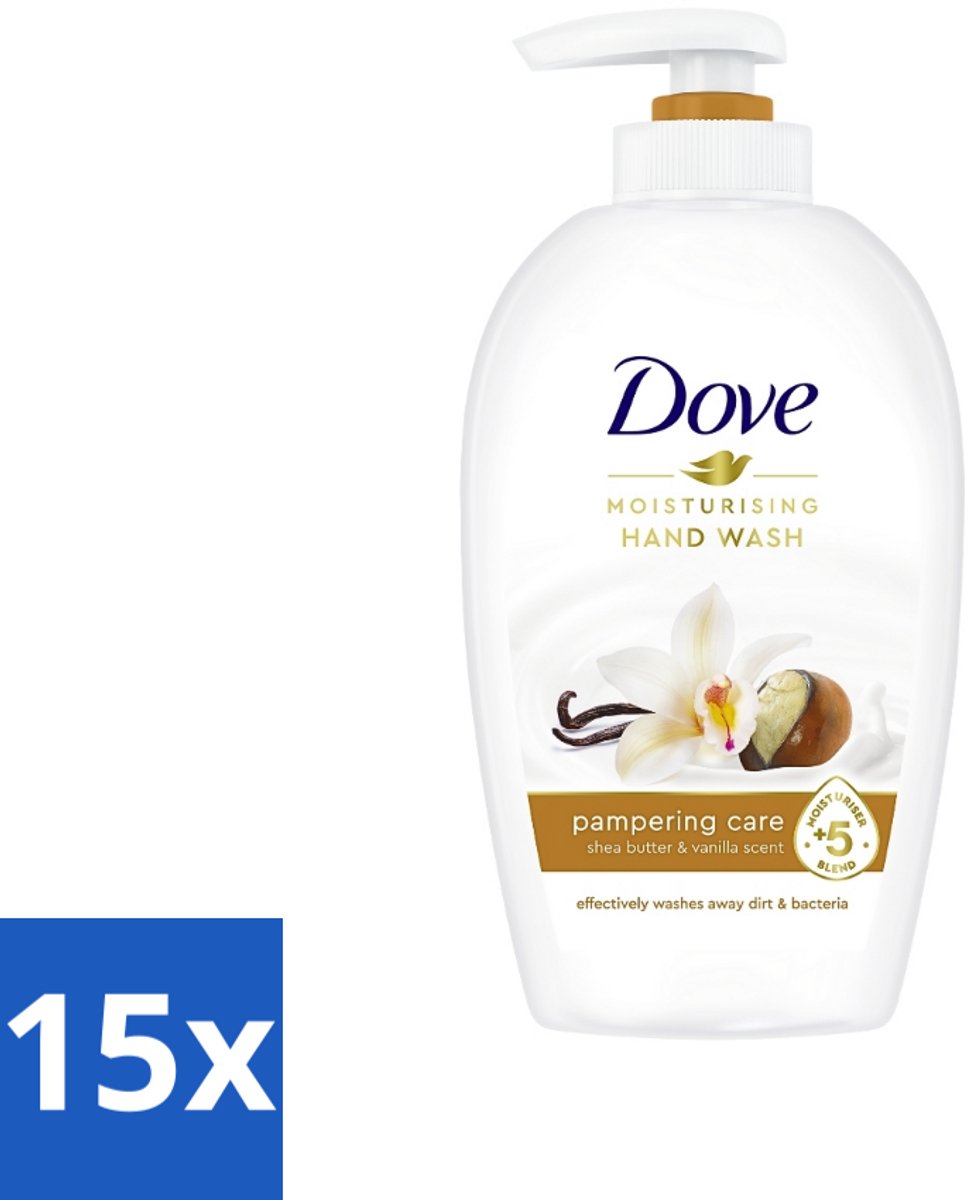 15 x Dove - Handzeep - Pampering Care - Verzachtend - 250 ml - Handzeep - Shea Butter - Hydraterende Handzeep - Verzorgende Handzeep - Kalmerende Handzeep