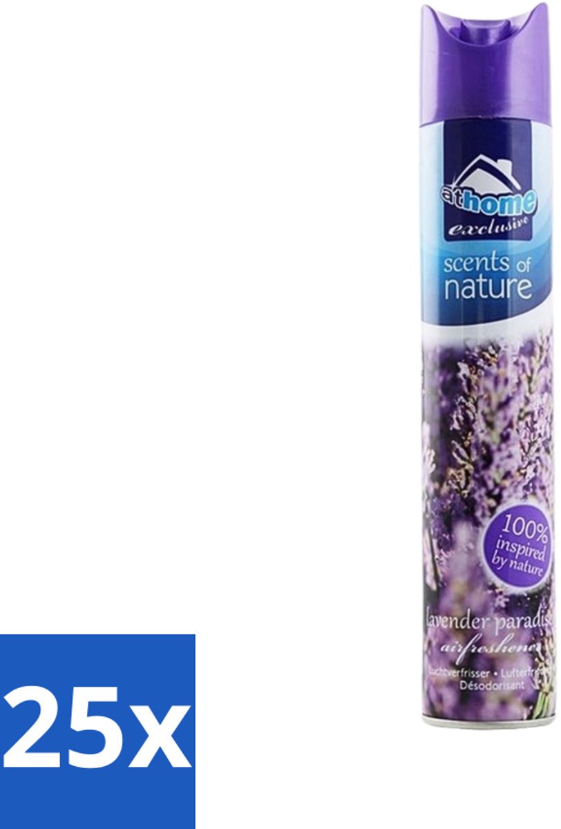 25 x At Home - Scents Of Nature - Luchtverfrisser - Geïnspireerd Door Natuur - 400 ml - Luchtverfrisser - Natuurlijke Geur - Lavendel - Geur Neutraliseren - Frisse Geur