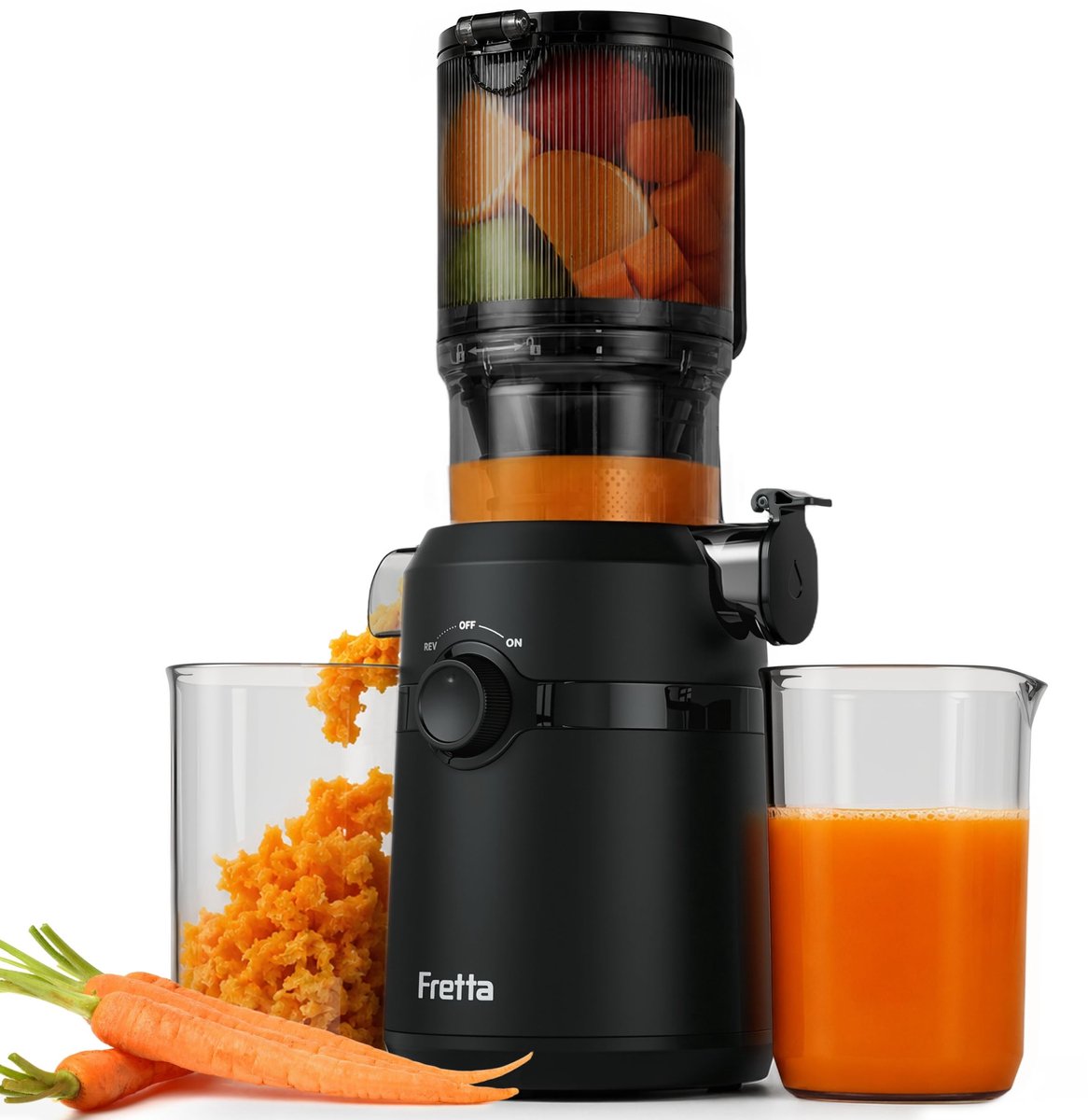 Solidchoice - Slow Juicer met 108 mm Opening en 1L Capaciteit voor Volle Groenten en Fruit