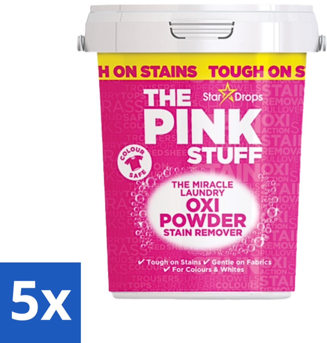 The Pink Stuff - Vlekverwijderaar - Voor Bonte Was - 1kg - Bulkverpakking - 5 stuks