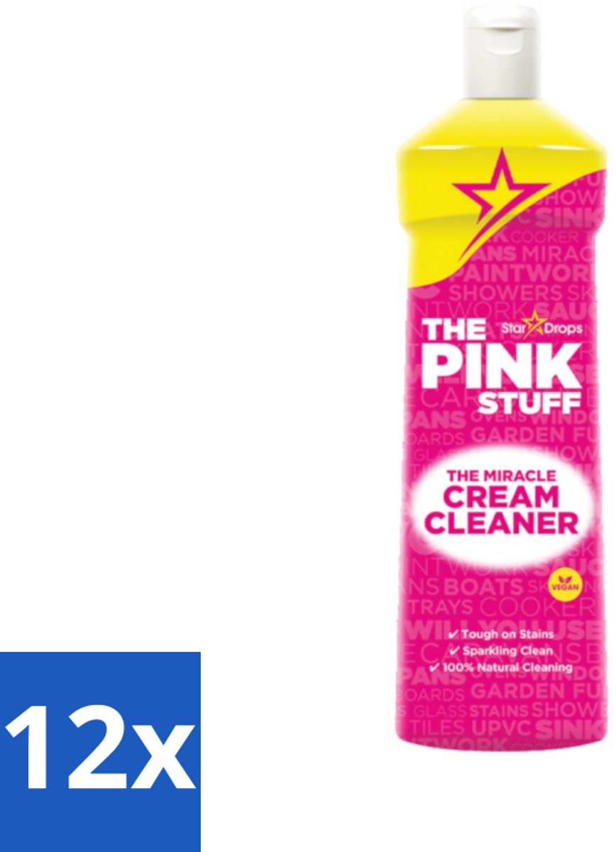 The Pink Stuff - Miracle Cream Cleaner - Allesreiniger - Voor Keuken & Badkamer - 500ml - Voordeelverpakking - 12 stuks