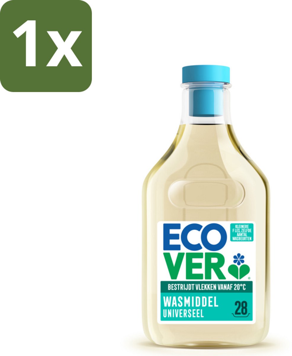 1 x Ecover Wasmiddel Universeel Kamperfolie & Jasmijn 28 Wasbeurten 1 liter - Ecover Universeel Wasmiddel - Koud Wassen - Plantaardig Wasmiddel - Milieuvriendelijk Wasmiddel - Vegan Wasmiddel