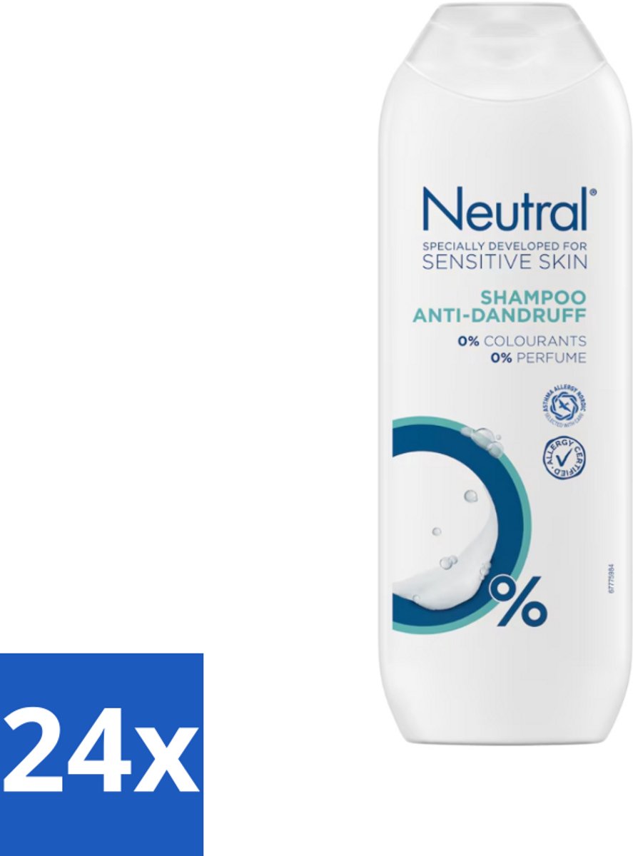 24 x Neutral - Shampoo - Gevoelige Huid - Anti-Roos - 0% Kleurstof & Parfum - 250 ml - Anti-roos Shampoo - Gevoelige Huid - 0% Parfum - 0% Kleurstof - 0% Parabenen
