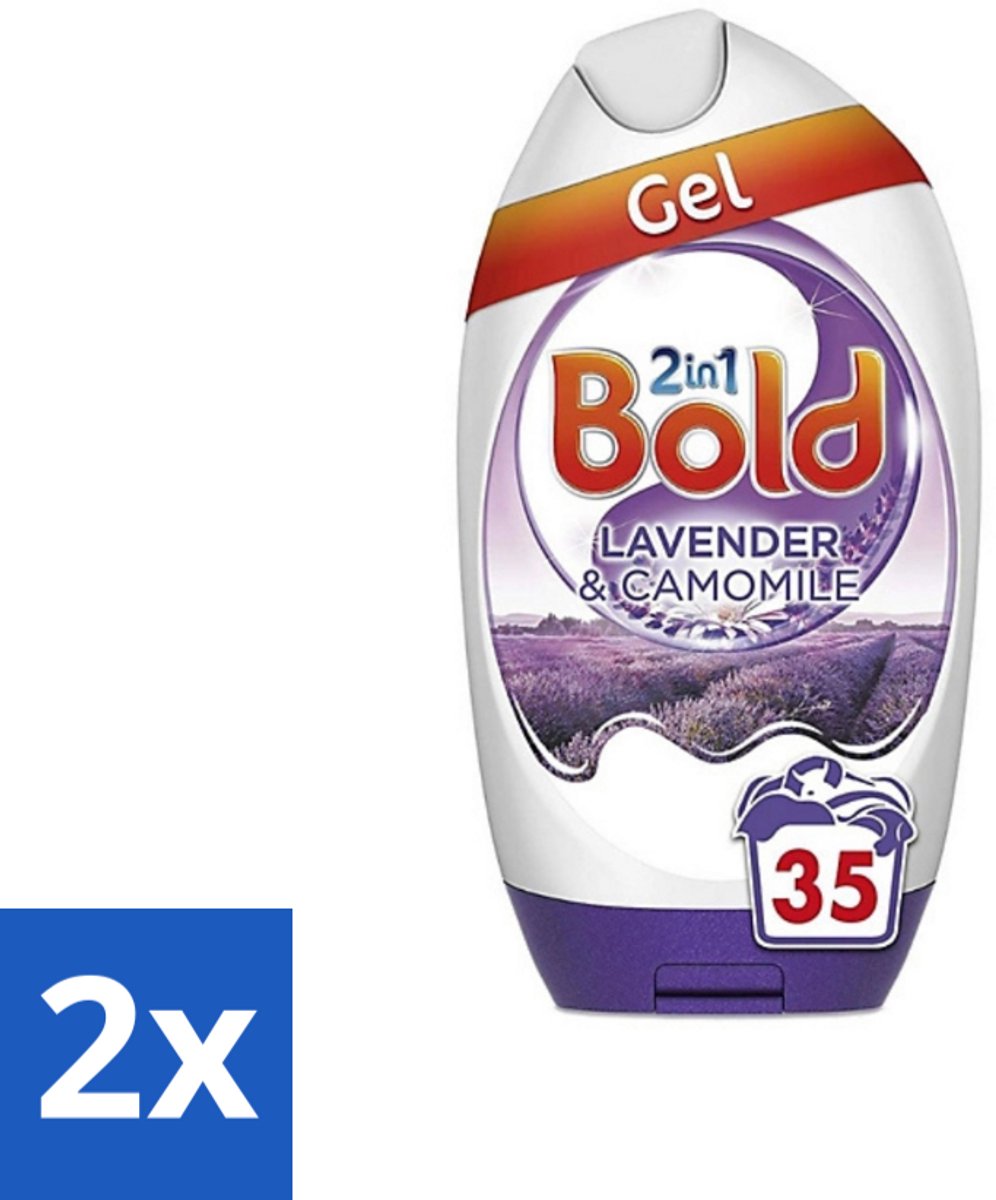 2 x BOLD - Wasgel - 2 in 1 - Lavendel en Kamille - 35 Wasbeurten - Wasgel - Lavendel - Kamille - Wasmiddel - Wasverzorging