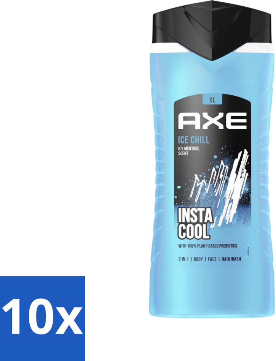 Axe XL - 3-in-1 Douchegel - Ice Chill - Icy Menthol - Insta Cool - 400 ml - Bulkverpakking - 10 stuks