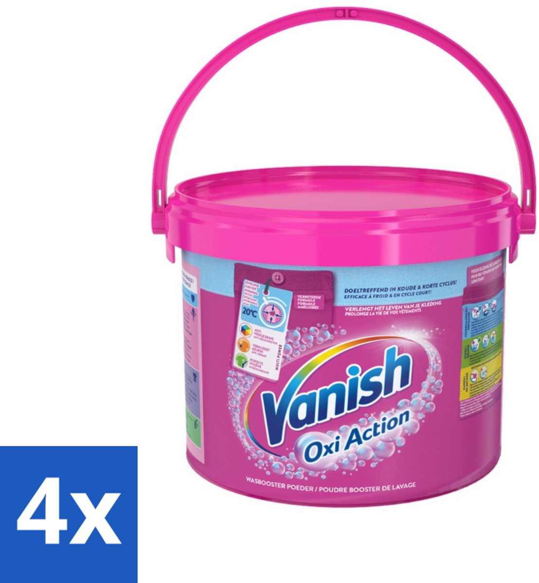 4 x Vanish Oxi Action - Vlekkenverwijderaar - Wasbooster - Gekleurde Was - 2.7 Kg - Vlekkenverwijderaar - Wasbooster - Gekleurde Was - Wasmiddel - Vlekken Verwijderen