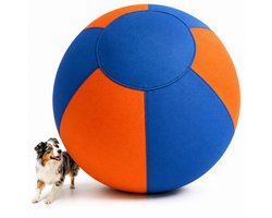 Hondenspeelgoedbal - Trainingsbal - Herding Bal - 45cm - Met Ritssluiting, Pomp - Slijtvast, Scheurvast - Draagbaar - Voor Tuin, Weide, Erf Of Hondenterrein - Blauw