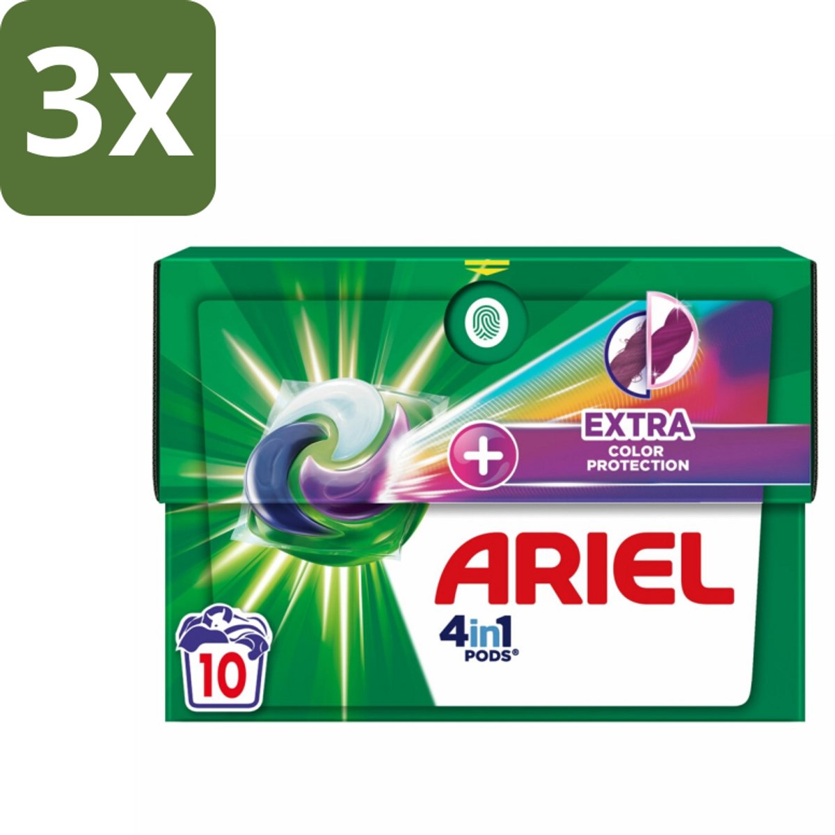 Ariel Original - Extra Kleurbescherming - Wasmiddelcapsules - 4in1 Pods - Witte en Gekleurde Was - 10 Wasbeurten - Bulkverpakking - 3 stuks
