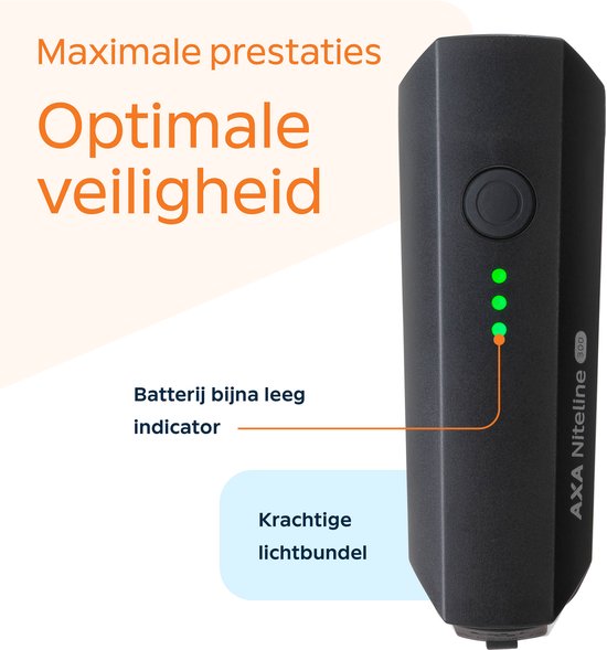 AXA Niteline 300 fietsverlichting set - Oplaadbare LED fietsverlichting voor- en achterlicht - USB‑C - krachtige verlichting voor donkere stedelijke omgevingen — afbeelding 5
