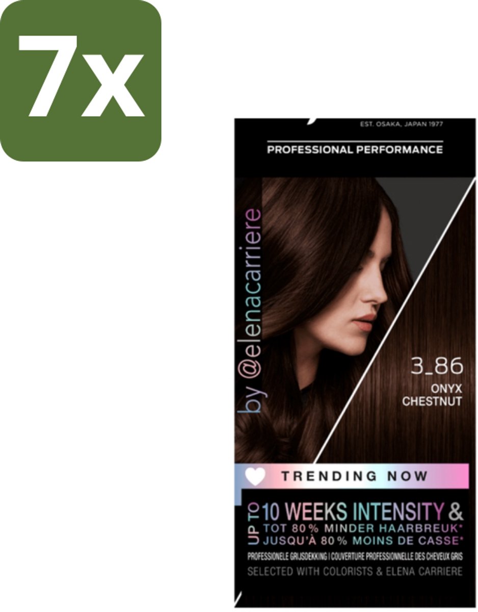 Syoss - Haarverf - 3-86 Onyx Chestnut - 1 Haarkleuring - Bulkverpakking - 7 stuks
