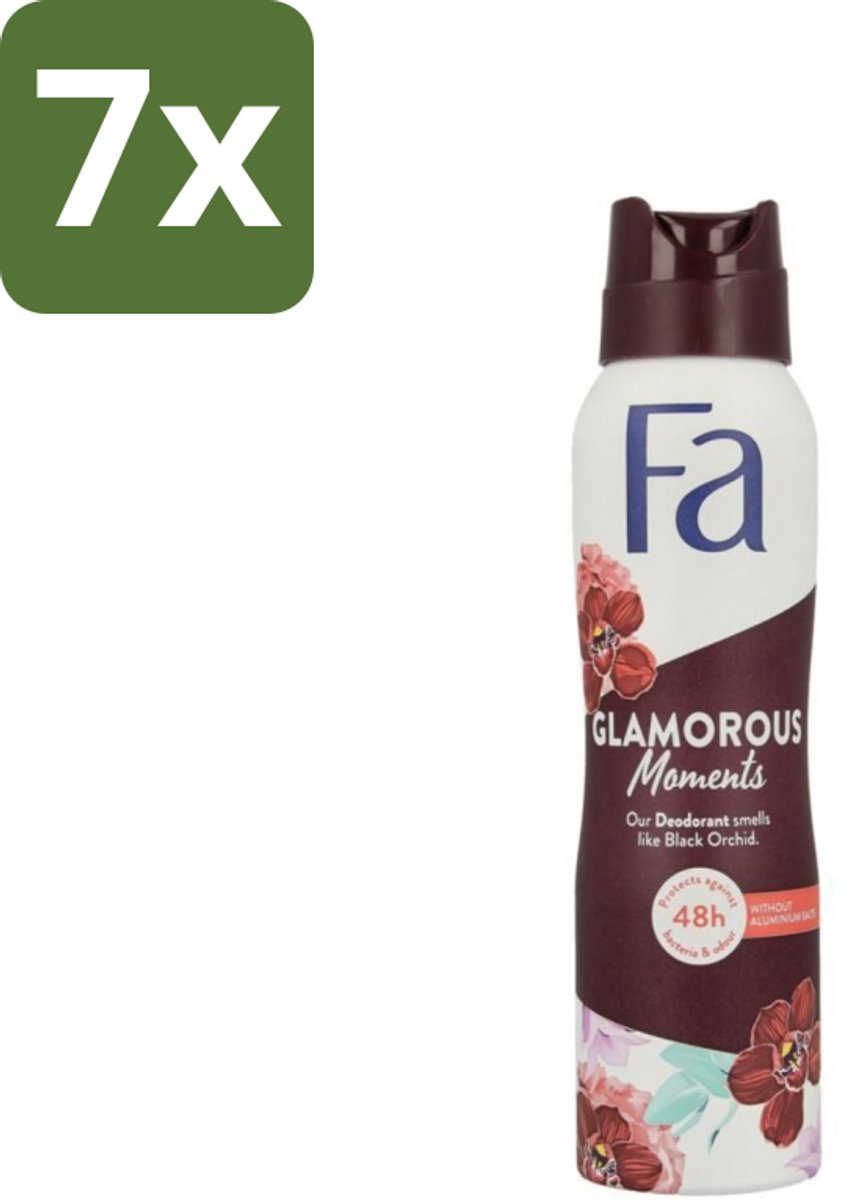 Fa - Glamorous Moments - Deodorant Spray - Zwarte Orchidee - 150 ml - Bulkverpakking - 7 stuks