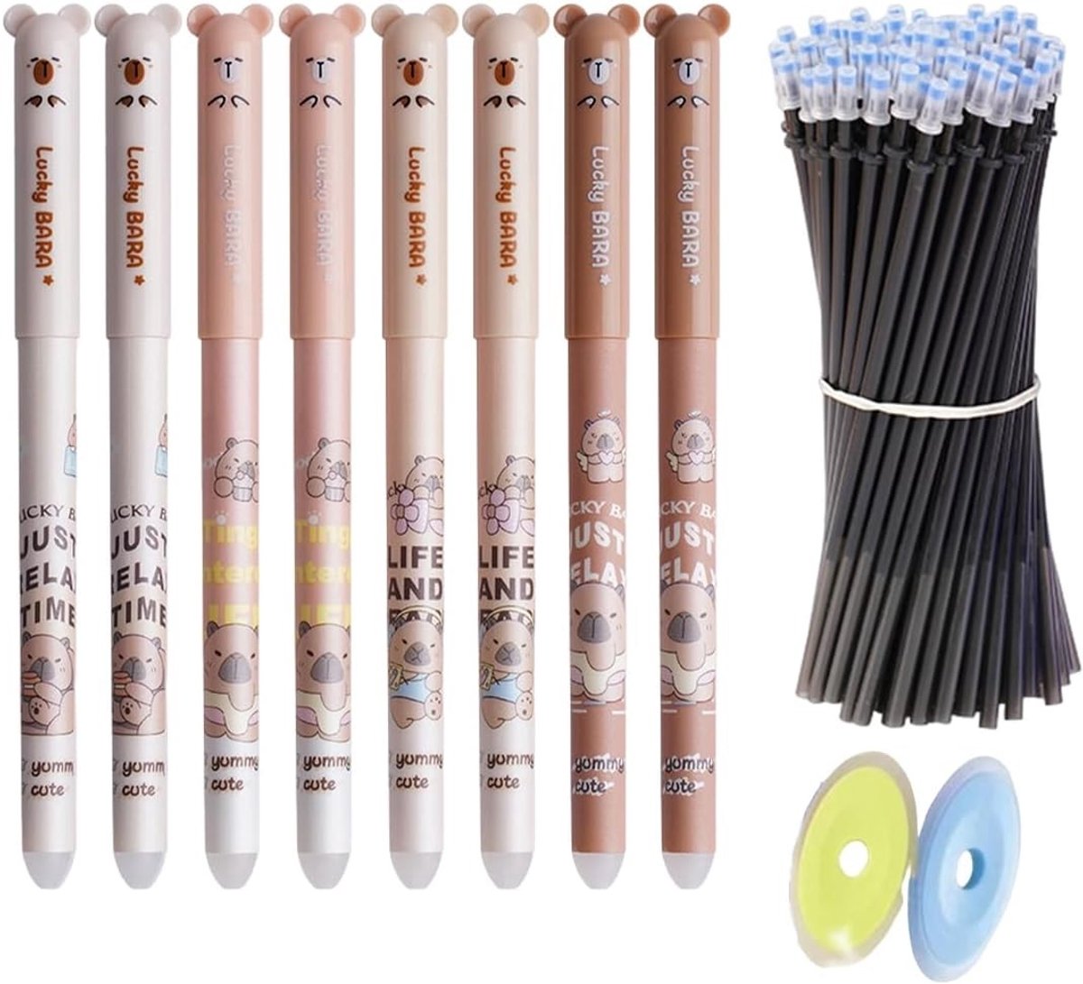 Set van 8 Kawaii Gelpennen met Diverse Dierontwerpen - Perfect als Cadeau voor Kinderen en Feestjes
