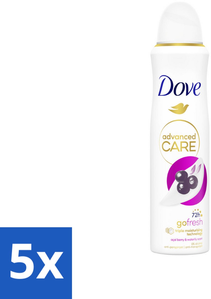Dove – Deodorant Spray – Acai Berry & Waterlily – 150 ml - Bulkverpakking - 5 stuks