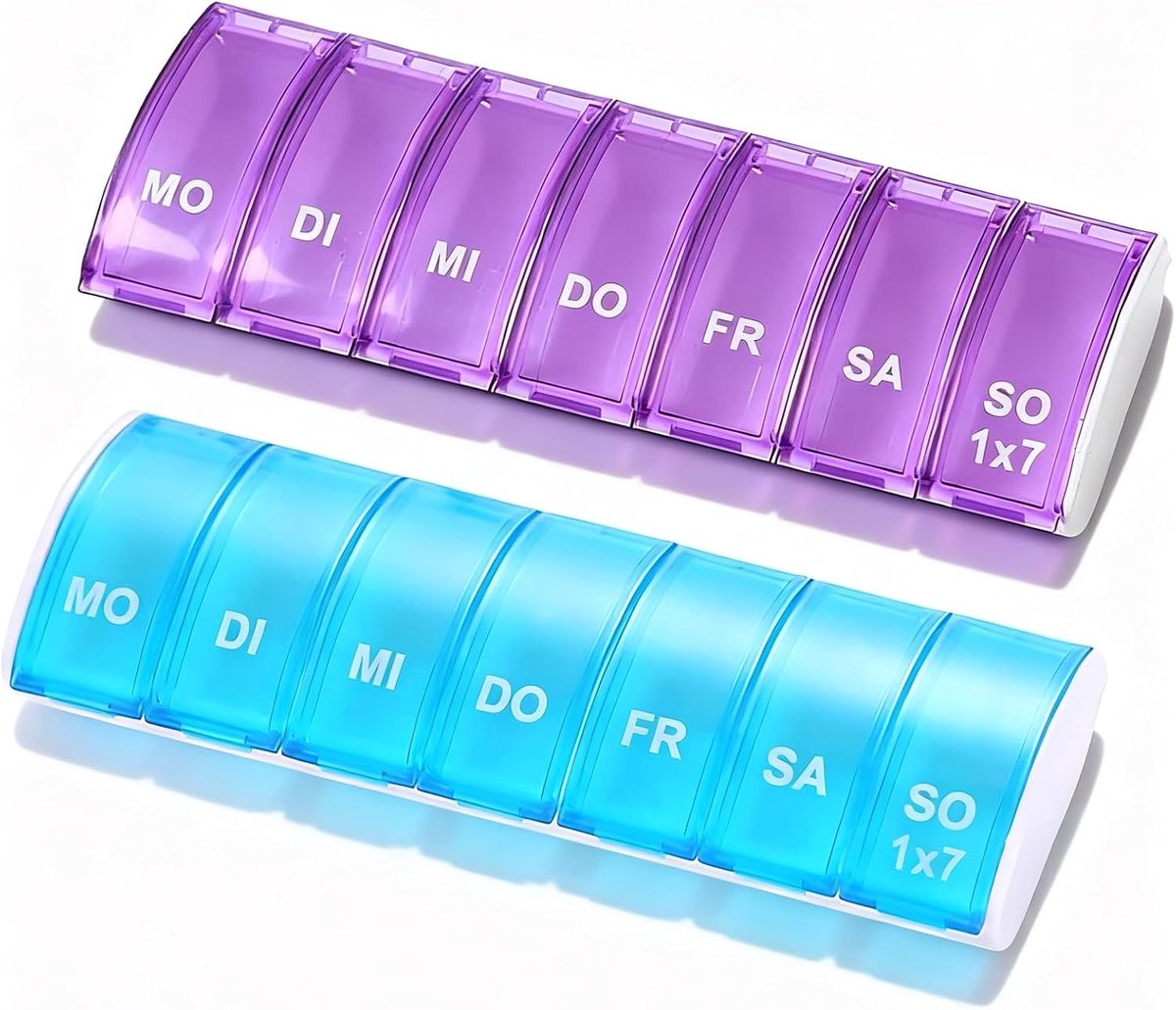 5 Stuks Herbruikbare Pillendoos voor 7 Dagen, Mini Organizer met Kleine Vakken, Ideaal voor Reizen en Medicijnen Opslag
