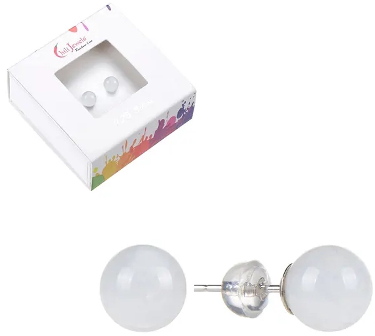 Oorbellen Labradoriet 8 mm