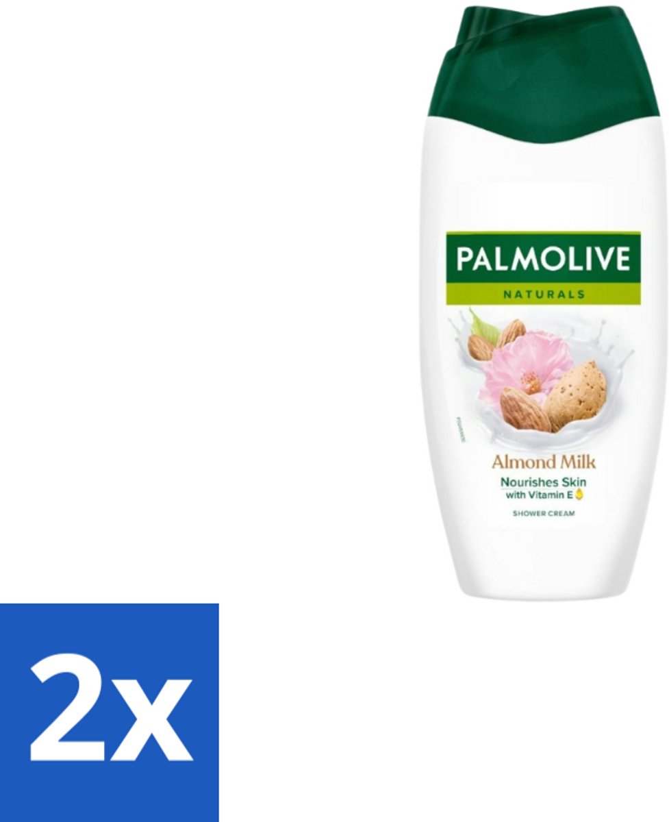 2 x Palmolive Douchecrème Naturals Amandelmelk 250 ml - Douchegel Amandel - Zachte Reiniging - Gevoede Huid - Amandelmelk - Milde Douchegel