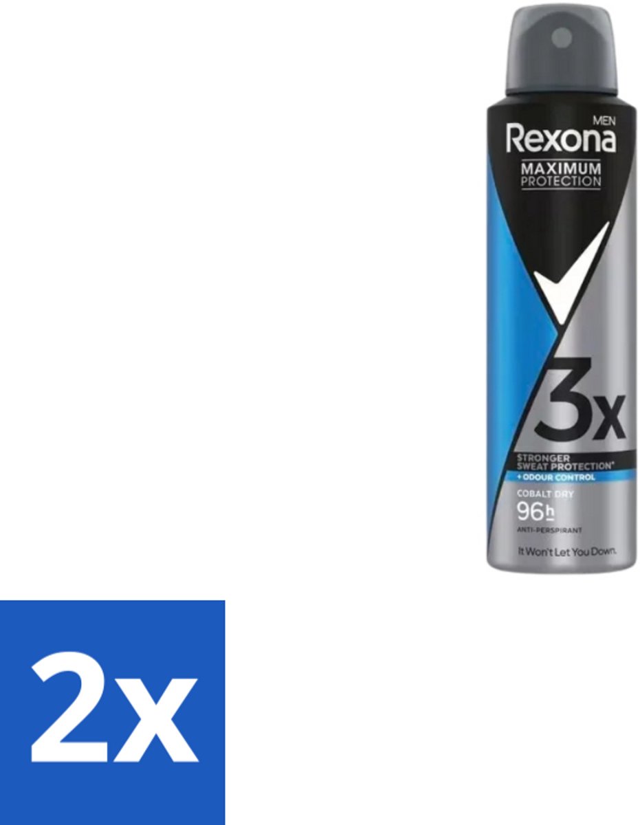 Rexona – Deodorant Spray – Maximum Protection Cobalt Dry – 150 ml - Voordeelverpakking - 2 stuks