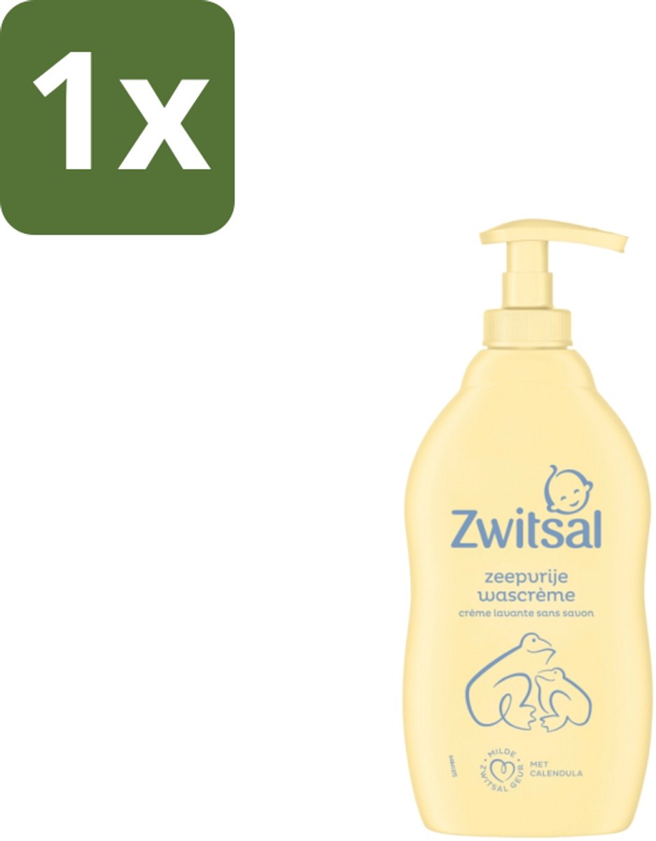 1 x Zwitsal – Wascrème – Zeepvrij – 400 ml - Babywasmiddel - Zeepvrije Wascrème - Zwitsal Wascrème - Babyhuid Verzorging - Kamille-extract