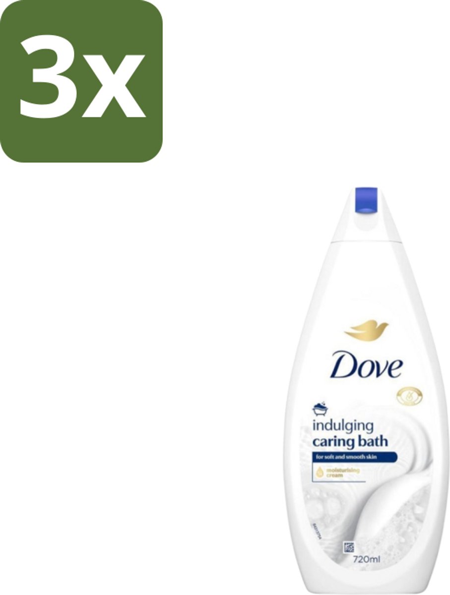 3 x Dove – Badcrème – Indulging Cream – 720 ml - Badcrème - Badcrème 720 Ml - Badcrème Voor Huid - Badcrème Voor Zintuigen - Zachte Reiniging