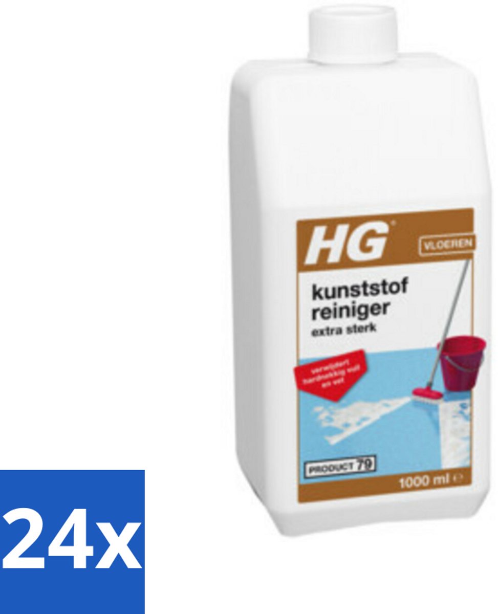 24 x HG Kunststofreiniger Extra Sterk 1 liter - Kunststofvloer Reiniger - Vloerreiniger - Hardnekkig Vuil - Vet Verwijderen - Vinyl Vloer