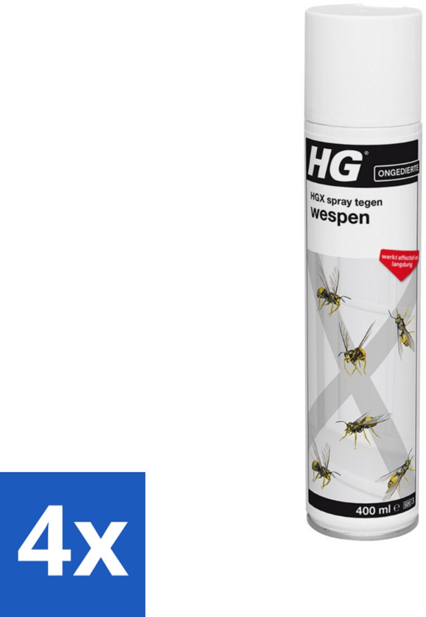 4 x HG X Spray Tegen Wespen 400 ml - Wespen Bestrijding - Wespenspray - Wespennest - Wespenplaag - Wespenvernietiging