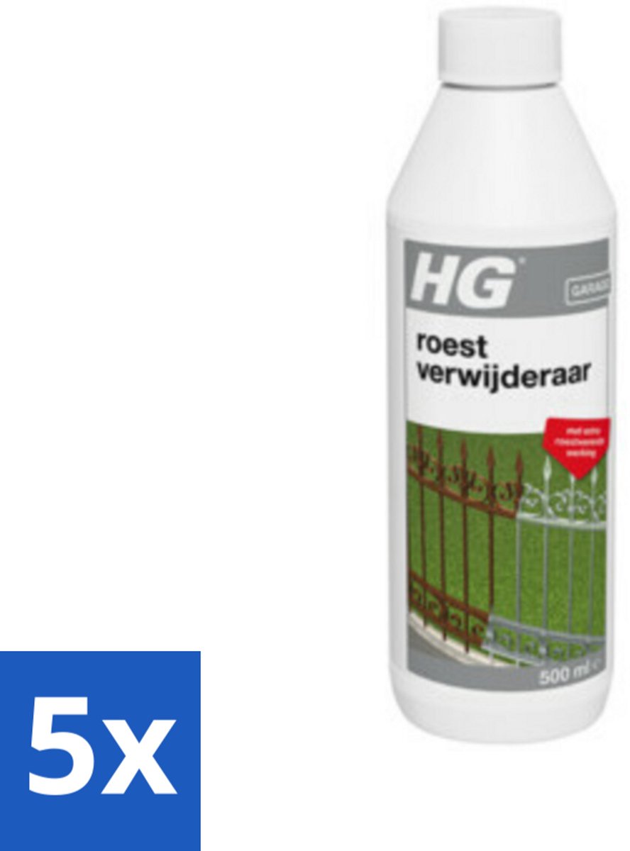 5 x HG Roestverwijderaar 500 ml - Roestverwijderaar - Roestverwijderen - Roestwerende Werking - Metaal Behandelen - Hekken Reinigen