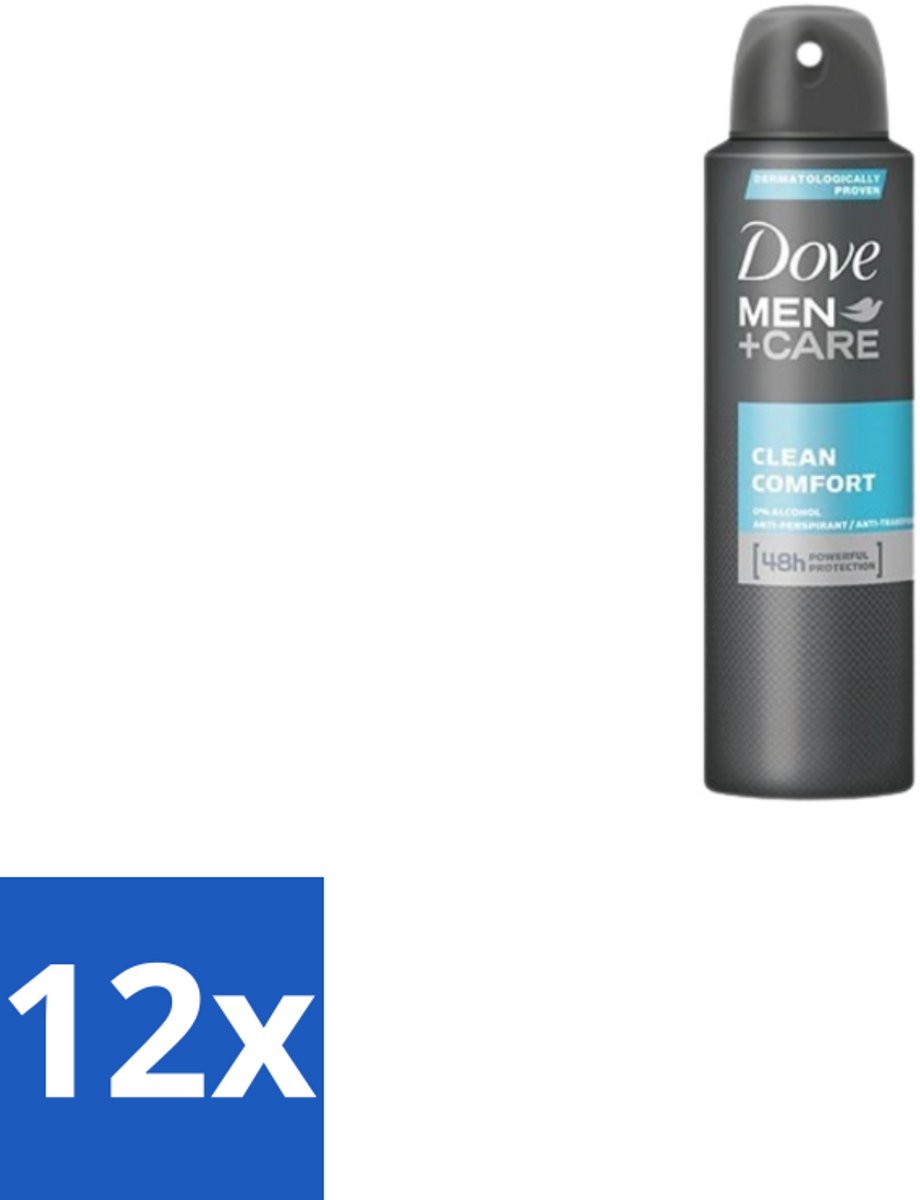 Dove Men+Care – Deodorant Spray – Clean Comfort – 200 ml - Voordeelverpakking - 12 stuks